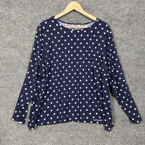 Land's End Womens Plus Size 3X Rash Guard Swim Top Polka Dot Long Sleeves